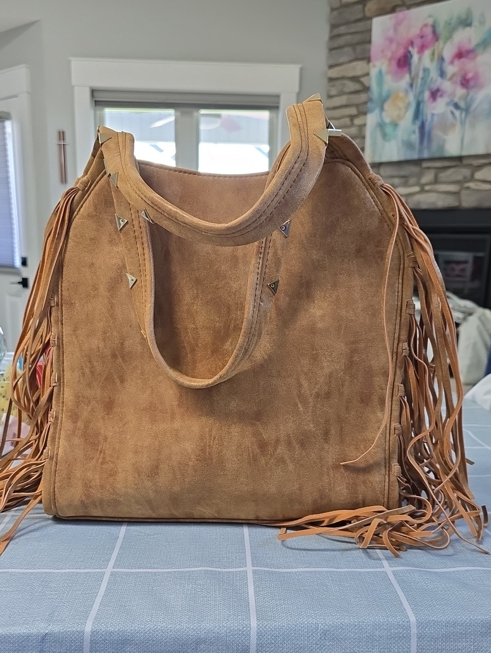 Steven By Steve Madden Tan Suede Fringe Tote